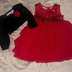 Blueberi Boulevard 2 Piece Sequin Red Dress W Jacket